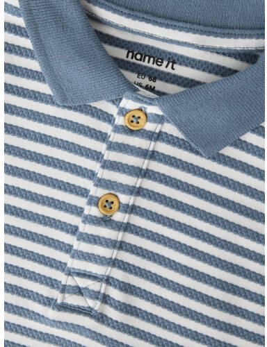 NAME IT BABY katoenen gestreepte longsleeve blauw wit Streep - Foto 2