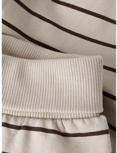 NAME IT BABY katoenen loose fit gestreepte babybroek beige Jongens Stretchkatoen - Foto 2