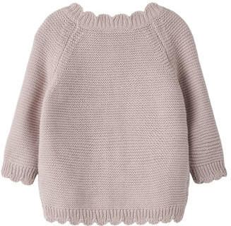 NAME IT BABY katoenen rechtvallend gebreid vest lila Paars Effen - Foto 2