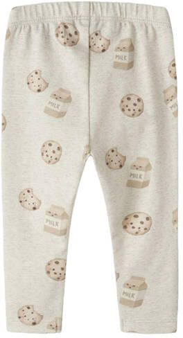 NAME IT BABY katoenen regular fit babybroek met print beige Stretchkatoen - Foto 3