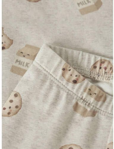 NAME IT BABY katoenen regular fit babybroek met print beige Stretchkatoen - Foto 2