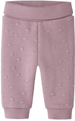 NAME IT BABY katoenen regular fit babybroek roze Meisjes Stretchkatoen
