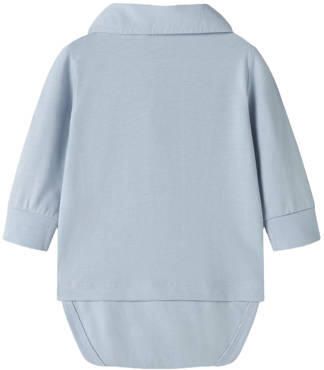 NAME IT BABY katoenen romper lichtblauw Effen - Foto 3