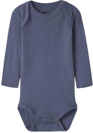 NAME IT BABY katoenen rompers met print (set van 3) Blauw All over print - Foto 2