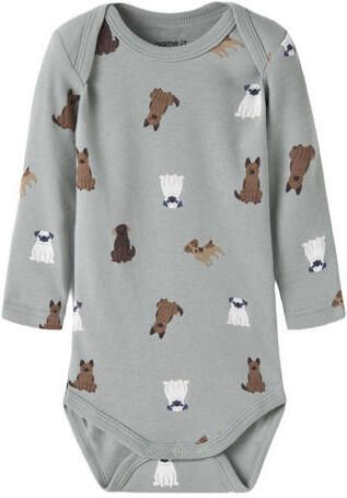 NAME IT BABY katoenen rompers met print (set van 3) Groen All over print - Foto 3