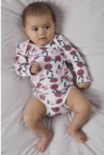 NAME IT BABY katoenen rompers met print (set van 3) Roze All over print - Foto 3