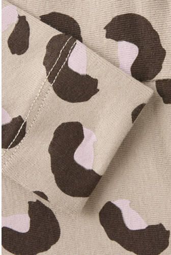 NAME IT BABY katoenen slim fit gebreide babybroek met print beige Meisjes Stretchkatoen - Foto 2