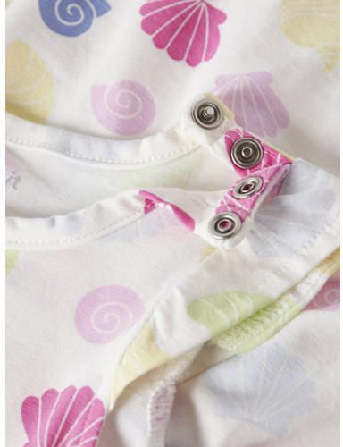 NAME IT BABY korte jurk wit Meisjes Stretchkatoen Ronde hals All over print - Foto 2