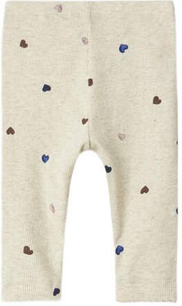 NAME IT BABY legging met hartjes beige Broek Meisjes Stretchkatoen Hartjes - Foto 3