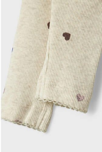 NAME IT BABY legging met hartjes beige Broek Meisjes Stretchkatoen Hartjes - Foto 2