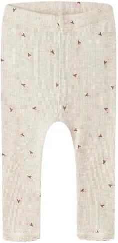 NAME IT BABY legging met print beige Meisjes Stretchkatoen All over print
