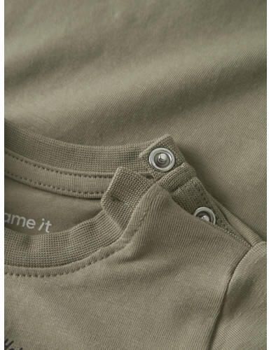 NAME IT BABY longsleeve met print groen Jongens Katoen Ronde hals Printopdruk - Foto 2