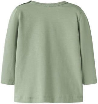 NAME IT BABY longsleeve met print groen Jongens Katoen Ronde hals Printopdruk - Foto 3