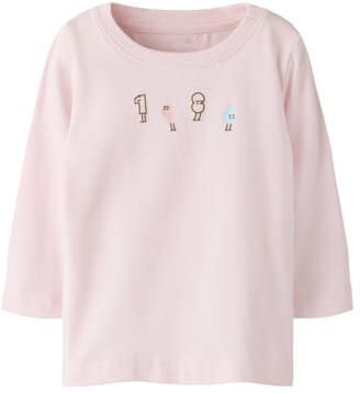 NAME IT BABY longsleeve met print lichtroze Meisjes Katoen Ronde hals