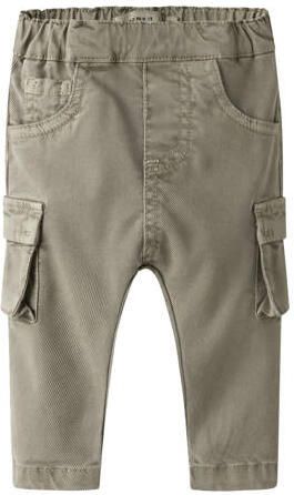 NAME IT BABY loose fit cargo broek groen Ecru Jongens Lyocell Effen