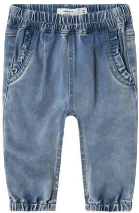 NAME IT BABY NBFROSE regular fit jeans met ruches mediumblauw Meisjes Lyocell - Foto 5