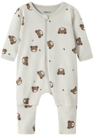 NAME IT BABY pyjama ecru grijs (set van 2) Multi Katoen Ronde hals - Foto 2