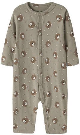 NAME IT BABY pyjama kaki beige oudroze (set van 3) Groen Stretchkatoen Ronde hals - Foto 2