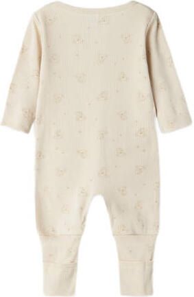 Name it BABY pyjama met all over print beige bruin Katoen Ronde hals 104 - Foto 2