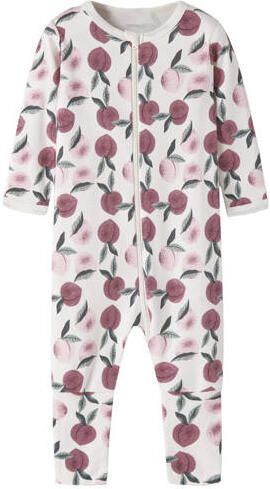 NAME IT BABY pyjama met print ecru roze donkerroze Meisjes Katoen Ronde hals