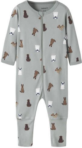NAME IT BABY pyjama met print groen ecru Jongens Katoen Ronde hals All over print - Foto 3