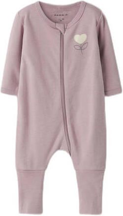NAME IT BABY pyjama NBFNIGHTSUIT ecru lila (set van 2) Meisjes Katoen Ronde hals - Foto 8