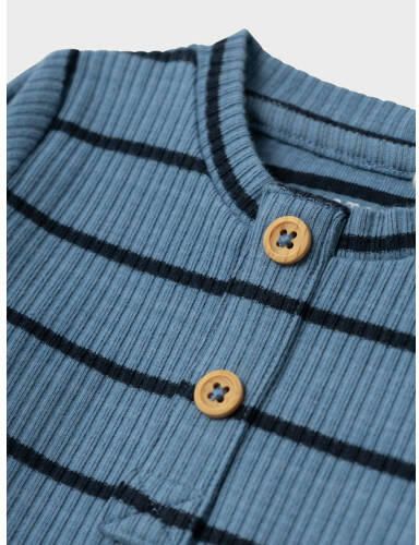 Name it BABY pyjama NBMKILO blauw Jongens Katoen Ronde hals Streep 50