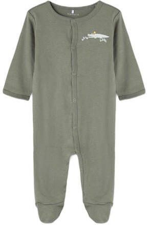 Name it BABY pyjama NBMNIGHTSUIT set van 2 Onesie Groen Jongens Katoen Ronde hals 50 - Foto 4