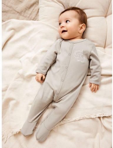 Name it BABY pyjama NBNNIGHTSUIT set van 2 met streepdessin grijsgroen Onesie Biologisch katoen Ronde hals 50 - Foto 2
