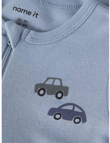 NAME IT BABY pyjama's met print (set van 2) Blauw Jongens Katoen Ronde hals - Foto 2