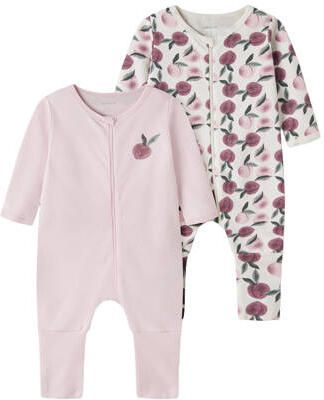 NAME IT BABY pyjama's met print (set van 2) Roze Meisjes Katoen Ronde hals