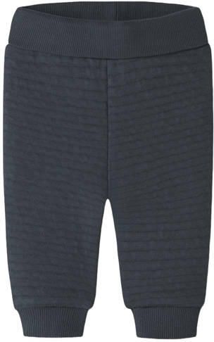NAME IT BABY quilted jacquard joggingbroek donkerblauw Jongens Sweat
