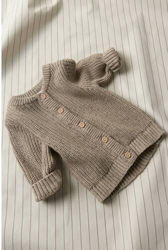 NAME IT BABY rechtvallend gebreid vest camel Bruin Jongens Stretchkatoen Ronde hals - Foto 2