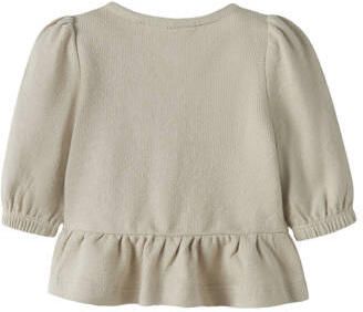 NAME IT BABY rechtvallend gebreid vest met borduursels beige Meisjes Katoen Ronde hals - Foto 3
