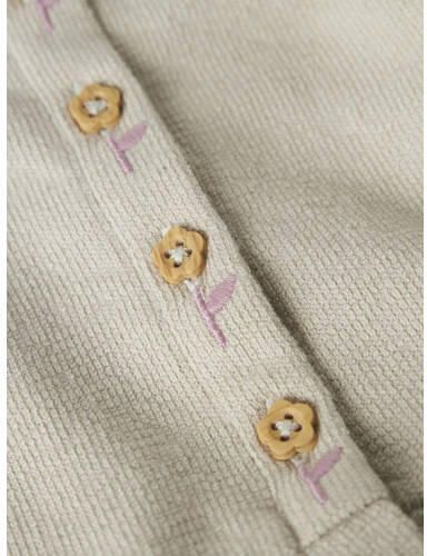 NAME IT BABY rechtvallend gebreid vest met borduursels beige Meisjes Katoen Ronde hals - Foto 2