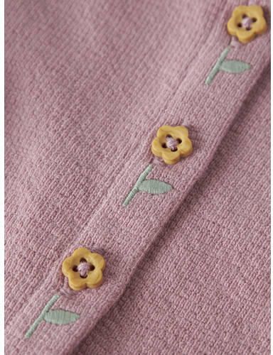 NAME IT BABY rechtvallend gebreid vest met borduursels lila Paars Meisjes Katoen Ronde hals - Foto 2