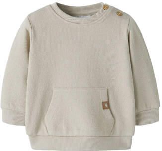 NAME IT BABY rechtvallende sweater beige Effen