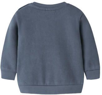 NAME IT BABY rechtvallende sweater blauw Effen