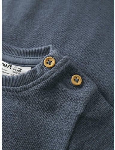 NAME IT BABY rechtvallende sweater blauw Effen - Foto 2