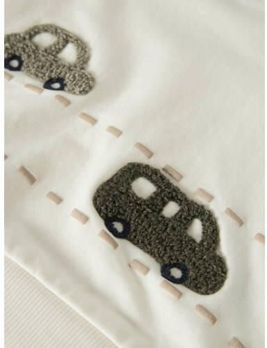 NAME IT BABY rechtvallende sweater met patches en print ecru Meerkleurig - Foto 2