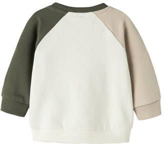 NAME IT BABY rechtvallende sweater met patches en print ecru Meerkleurig - Foto 3