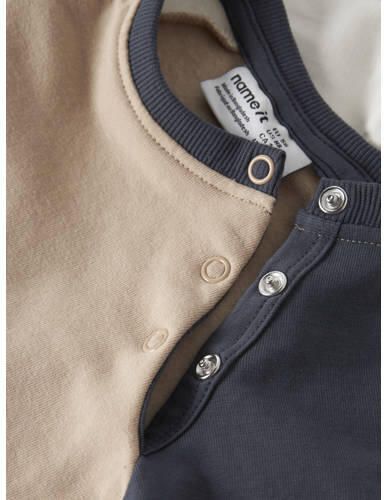 NAME IT BABY rechtvallende sweater met print beige Meerkleurig - Foto 2
