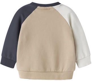 NAME IT BABY rechtvallende sweater met print beige Meerkleurig - Foto 3