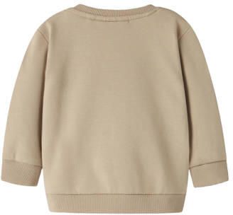 NAME IT BABY rechtvallende sweater met print beige Printopdruk - Foto 2