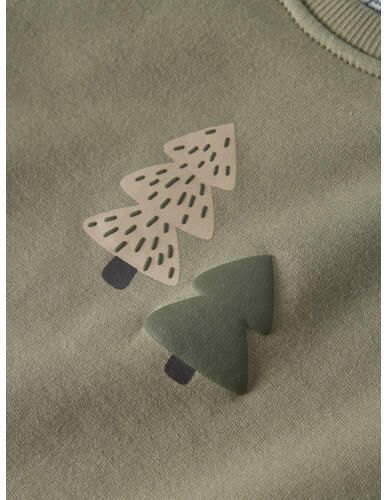 NAME IT BABY rechtvallende sweater met print groen Printopdruk - Foto 2