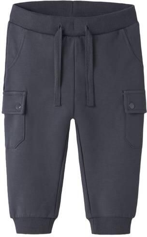 NAME IT BABY regular fit cargo joggingbroek blauw Jongens Sweat Effen