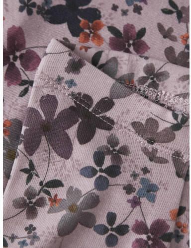 NAME IT BABY regular fit gebloemde babybroek met ruches lila Paars Meisjes Stretchkatoen - Foto 2