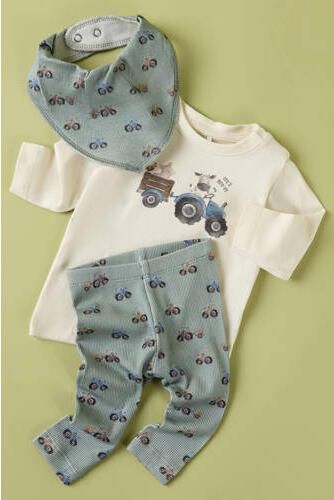 NAME IT BABY regular fit gebreide broek met print groen Jongens Stretchkatoen - Foto 2