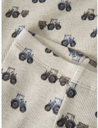NAME IT BABY regular fit gebreide casual broek met print beige Jongens Stretchkatoen - Foto 2