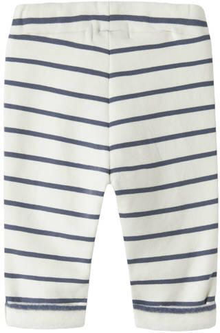 NAME IT BABY regular fit gestreepte joggingbroek ecru Jongens Sweat Streep - Foto 3